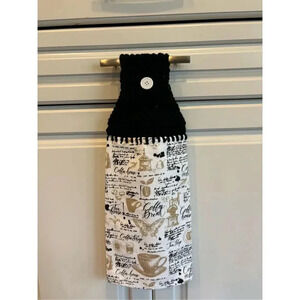 Crochet Top Kitchen Towel-Coffee house-coffee break